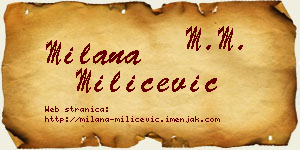 Milana Milićević vizit kartica